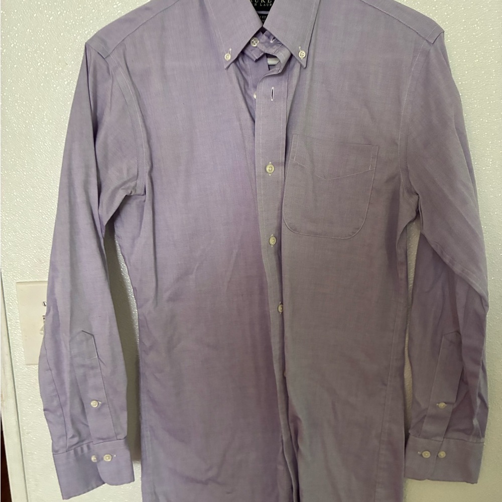 Ralph Lauren Purple Dress Slim Fit no iron Shirt Classic Style